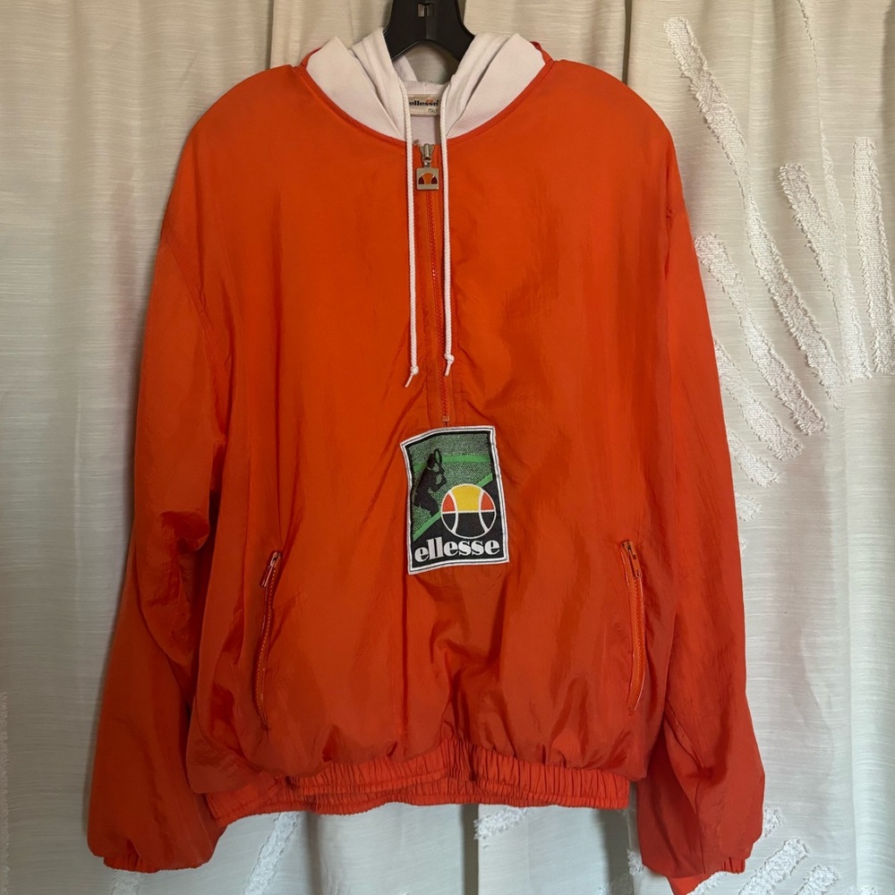 RARE vintage ellesse orange quarter zip